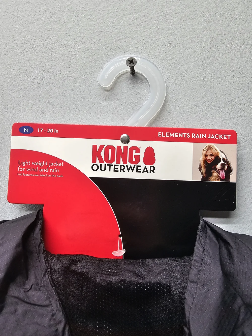 NWT KONG Outerwear Black Rain Jacket for Dogs